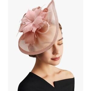 NEW Light Pink Fascinator Hat Tea Party Pillbox Derby Headband OS Accessory